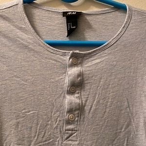 H&M cotton jersey Henley shirt